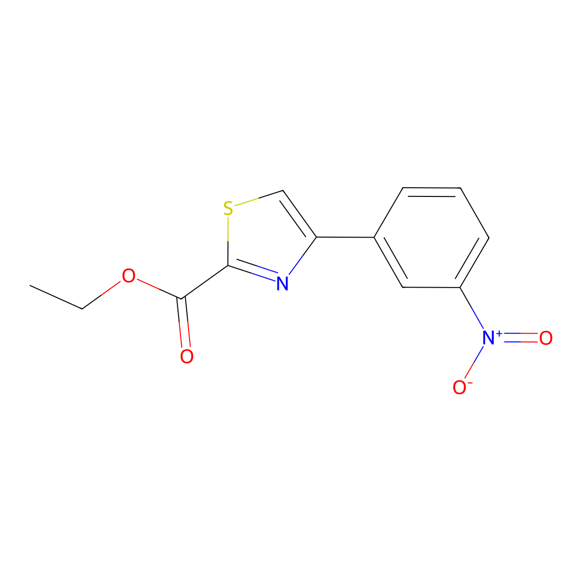 Ethyl 4-(3-nitrophenyl)thiazole-2-carboxylate molecular structure, CAS 53101-05-6