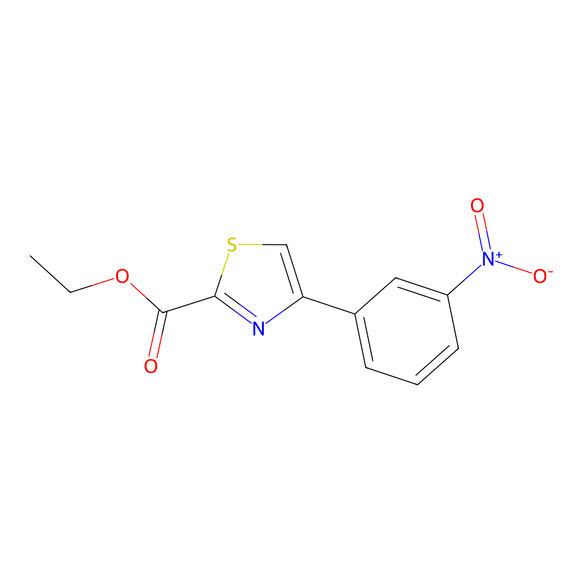Ethyl 4-(3-nitrophenyl)thiazole-2-carboxylate molecular structure, CAS 53101-05-6