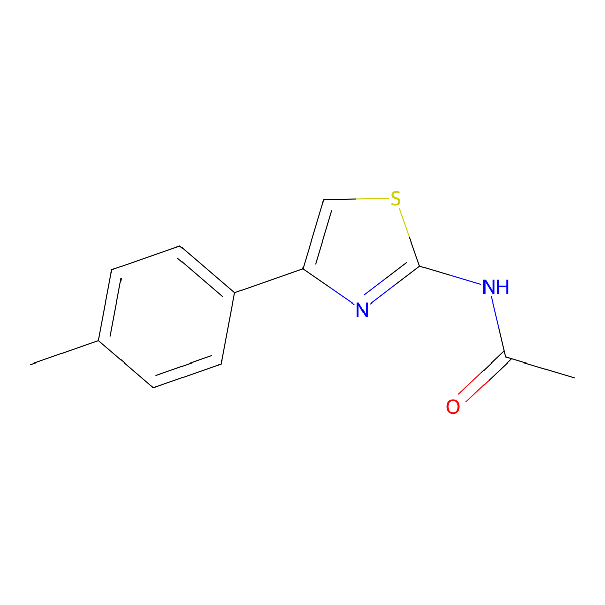 N-[4-(4-methylphenyl)-1,3-thiazol-2-yl]acetamide molecular structure, CAS 53101-17-0