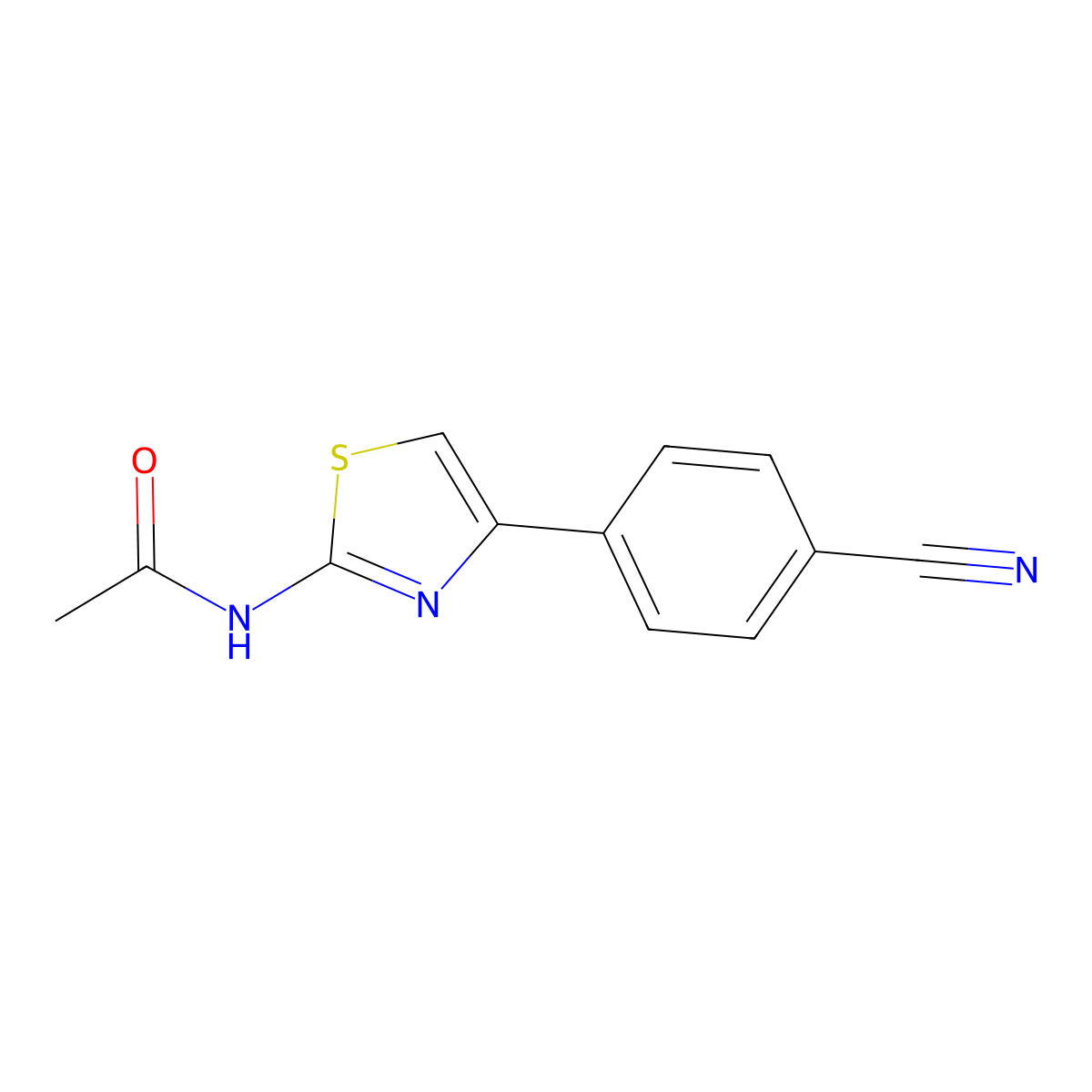 N-[4-(4-cyanophenyl)-1,3-thiazol-2-yl]acetamide molecular structure, CAS 53101-18-1