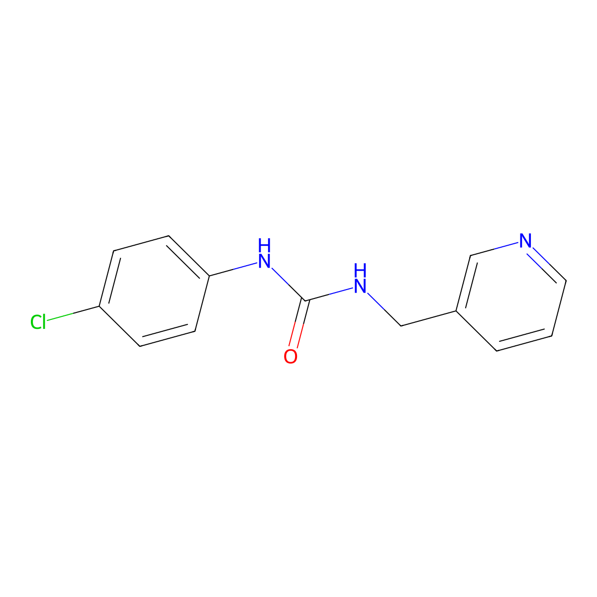 1-(4-Chlorophenyl)-3-(3-pyridylmethyl)urea molecular structure, CAS 53101-97-6