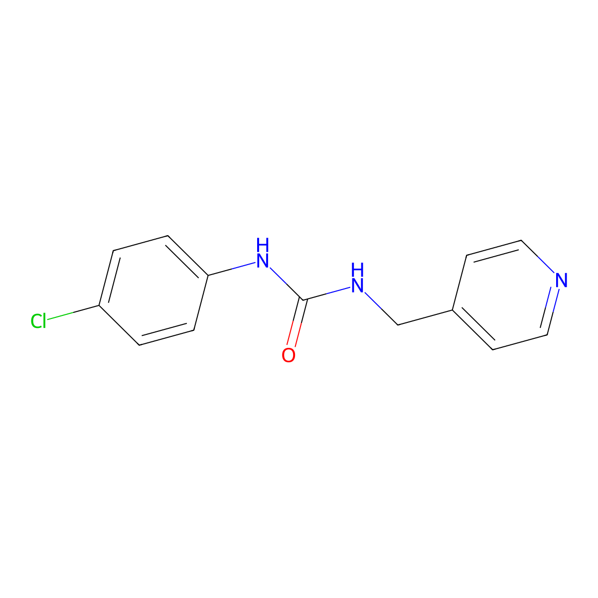 1-(4-Chlorophenyl)-3-(4-pyridylmethyl)urea molecular structure, CAS 53101-98-7