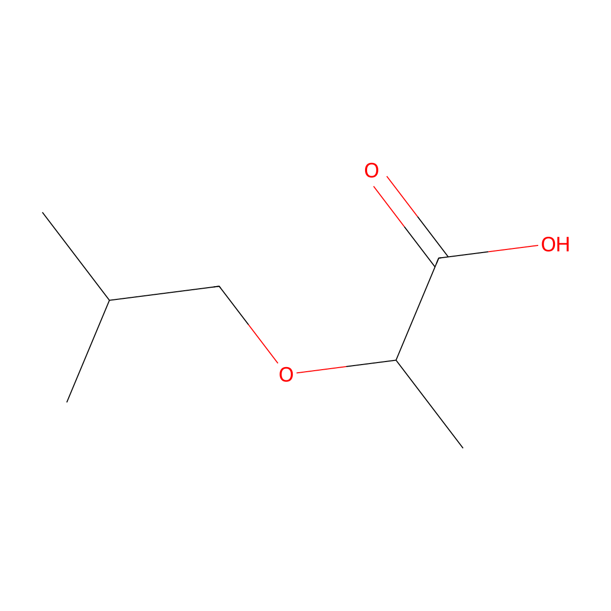 2-(2-Methylpropoxy)propanoic acid molecular structure, CAS 53103-74-5
