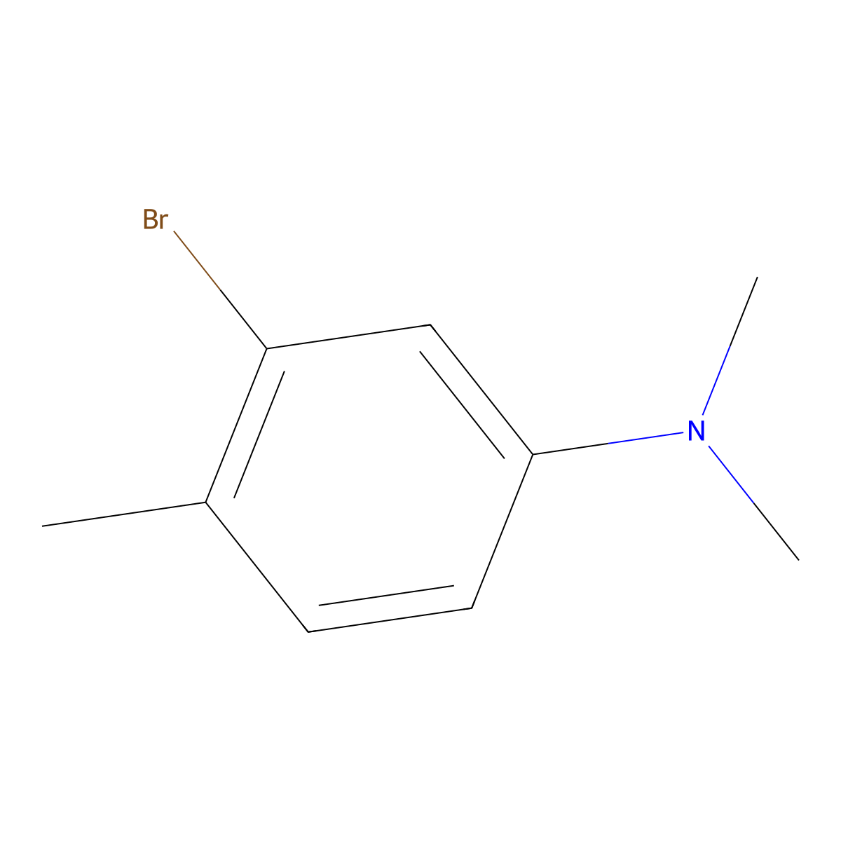 3-bromo-N,N,4-trimethylaniline molecular structure, CAS 53104-16-8