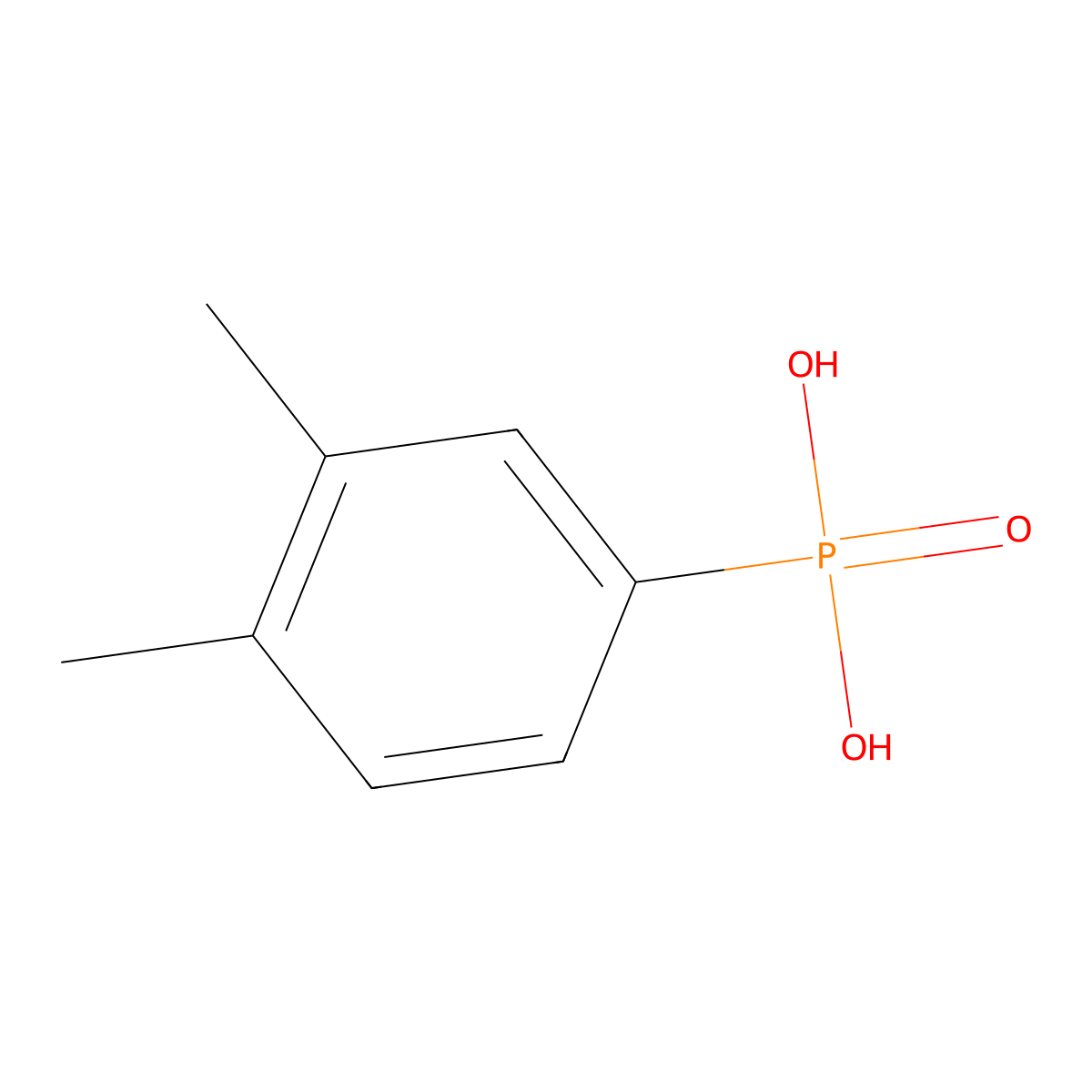 (3,4-Dimethylphenyl)phosphonic acid molecular structure, CAS 53104-47-5
