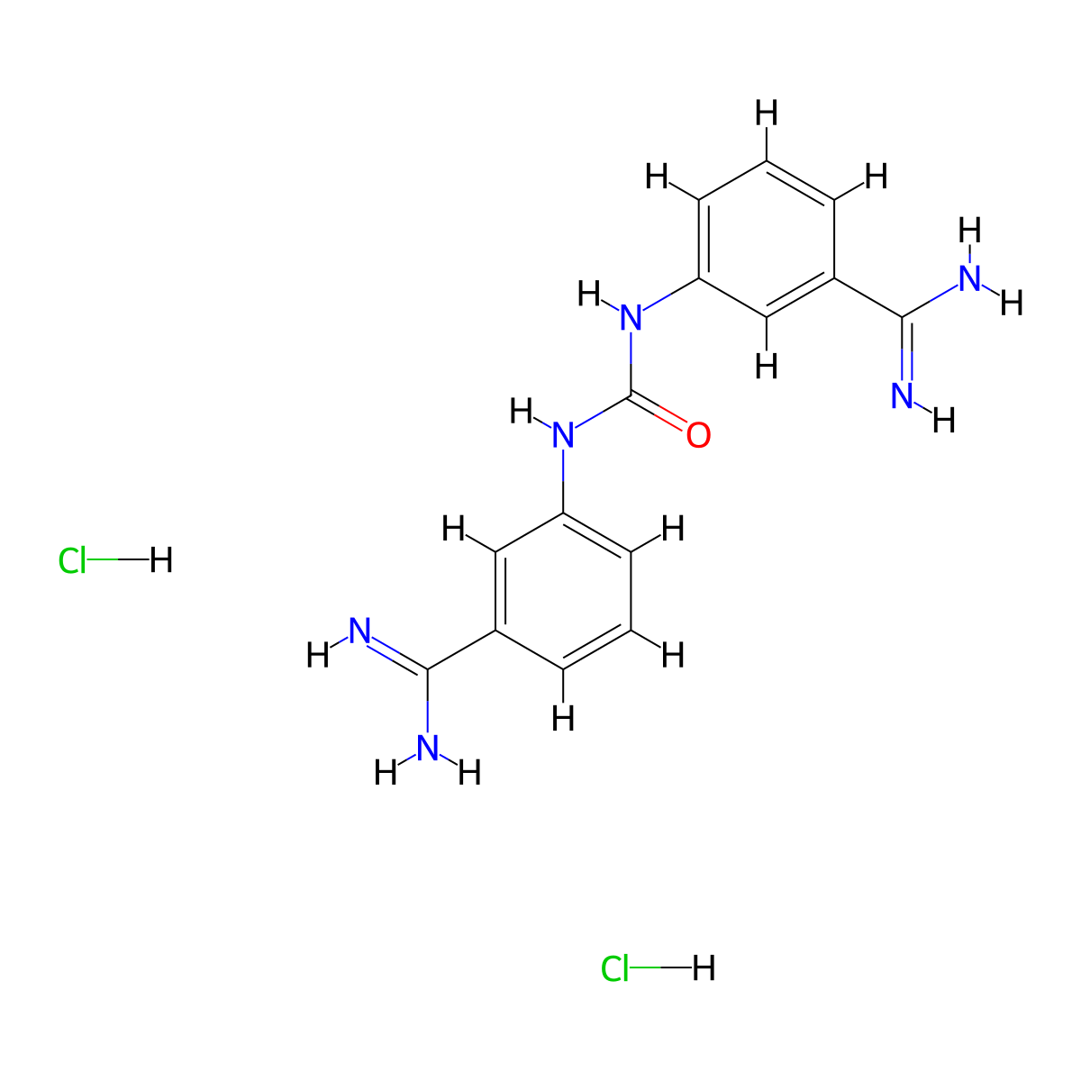 1,3-Bis(3-carbamimidoylphenyl)urea dihydrochloride molecular structure, CAS 53104-79-3
