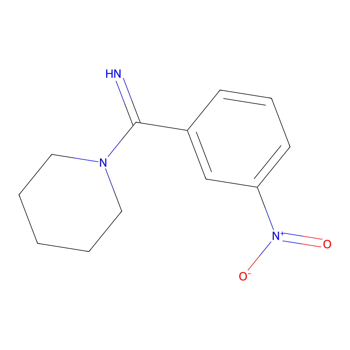 (3-Nitrophenyl)-piperidin-1-ylmethanimine molecular structure, CAS 53104-92-0