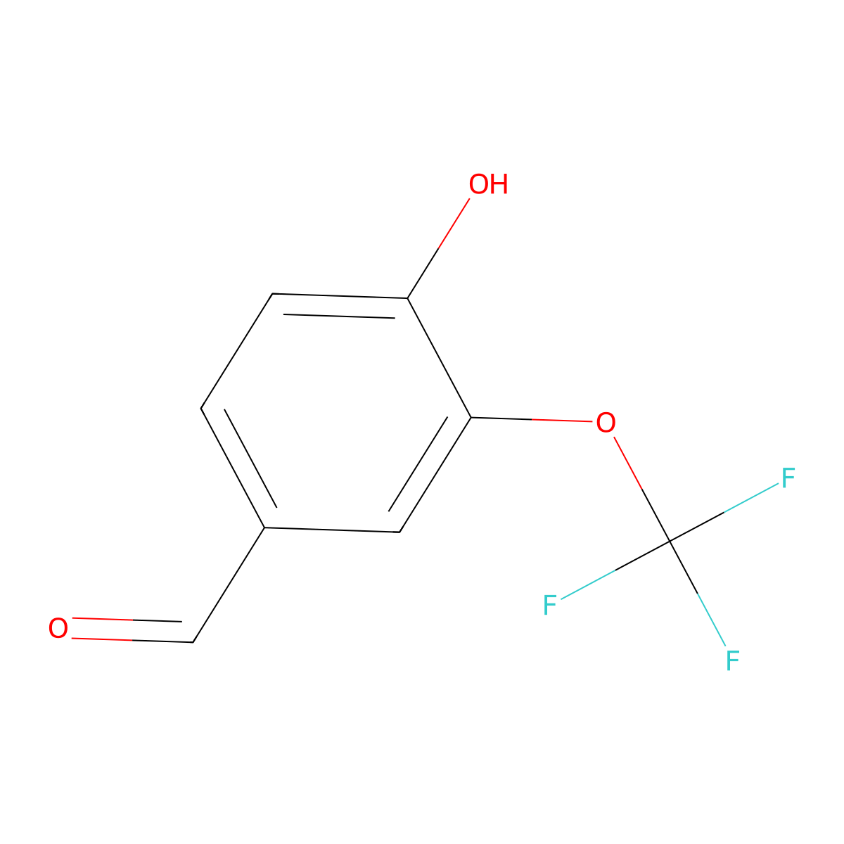 4-Hydroxy-3-(trifluoromethoxy)benzaldehyde molecular structure, CAS 53104-95-3