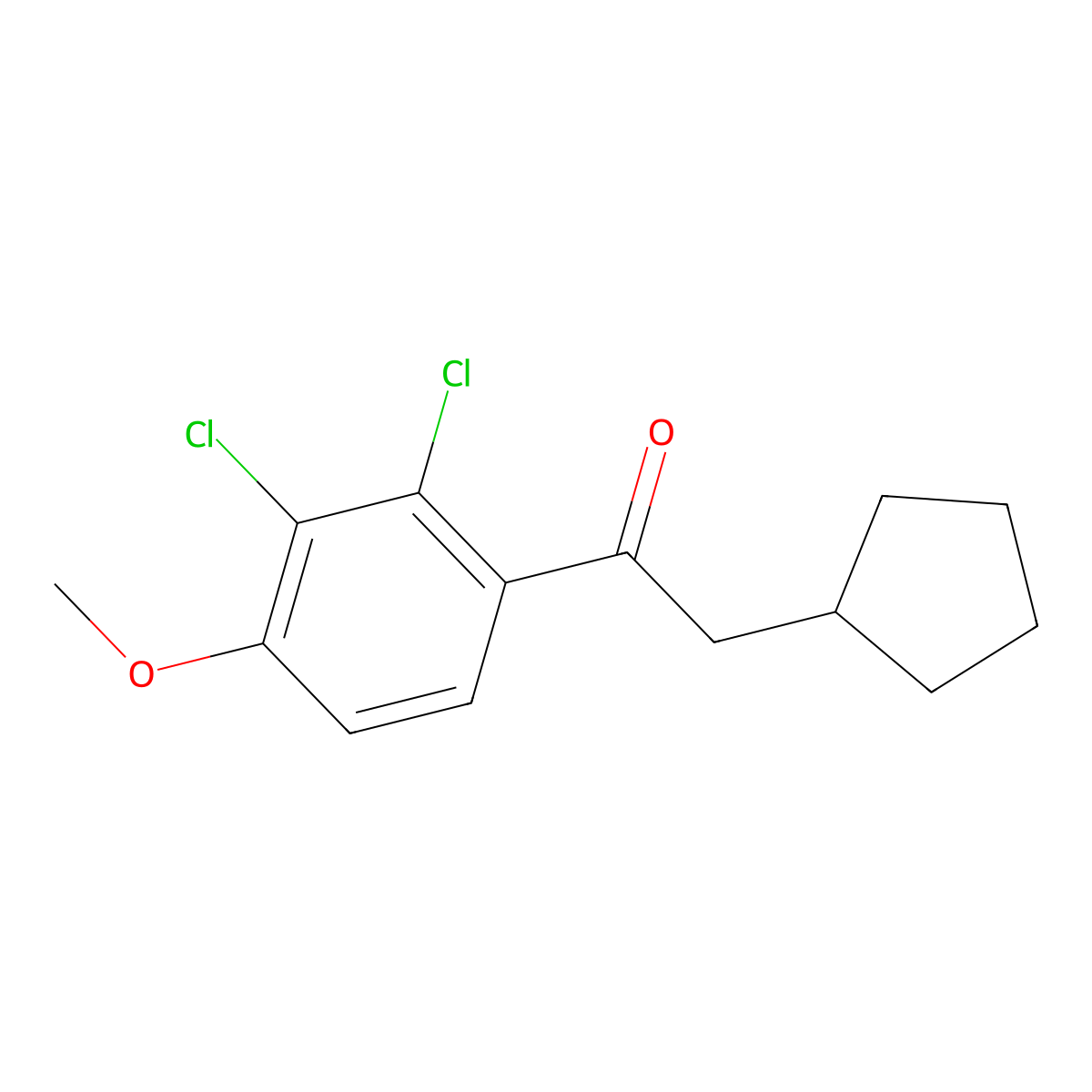 2-Cyclopentyl-1-(2,3-dichloro-4-methoxyphenyl)ethanone molecular structure, CAS 53107-56-5
