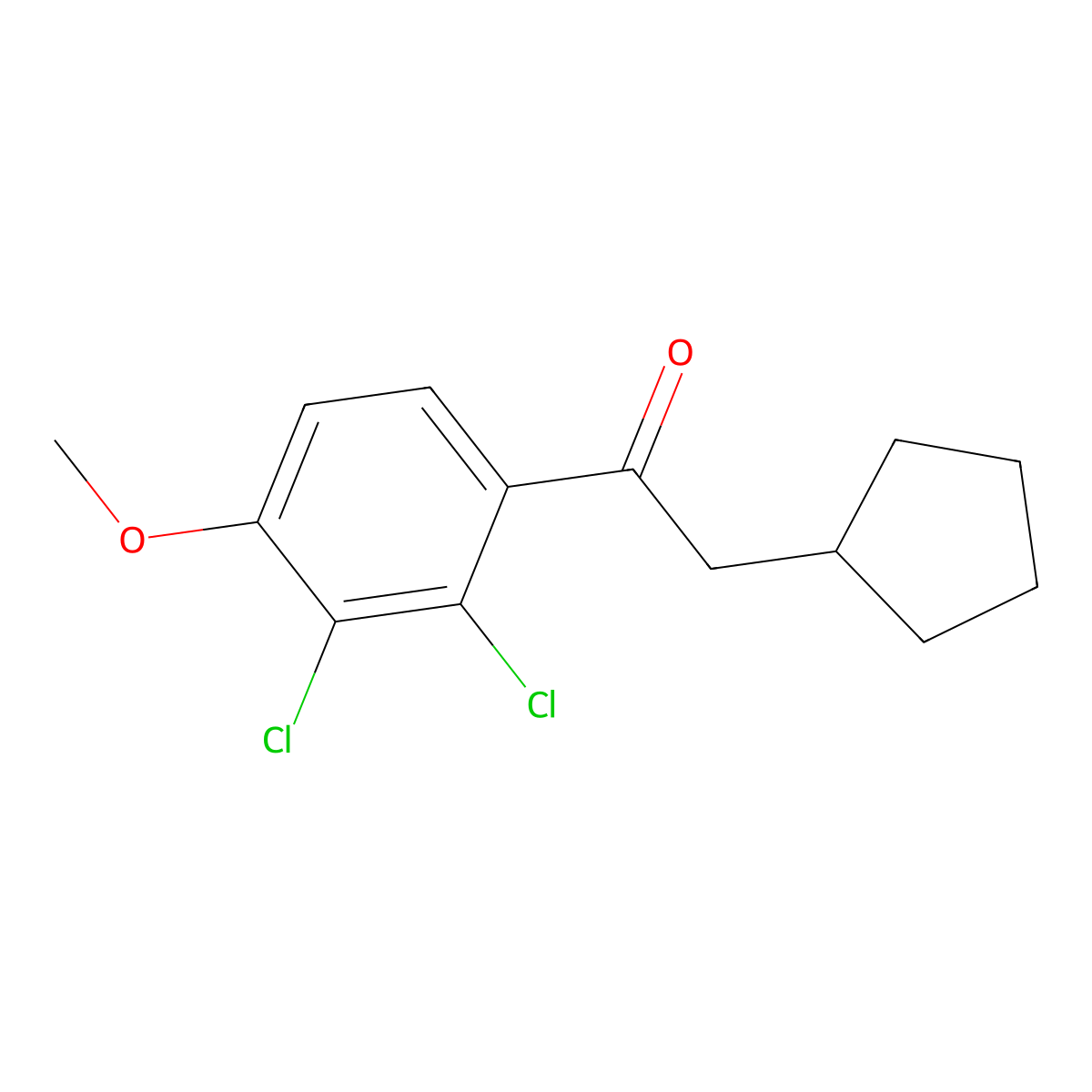 2-Cyclopentyl-1-(2,3-dichloro-4-methoxyphenyl)ethanone molecular structure, CAS 53107-56-5
