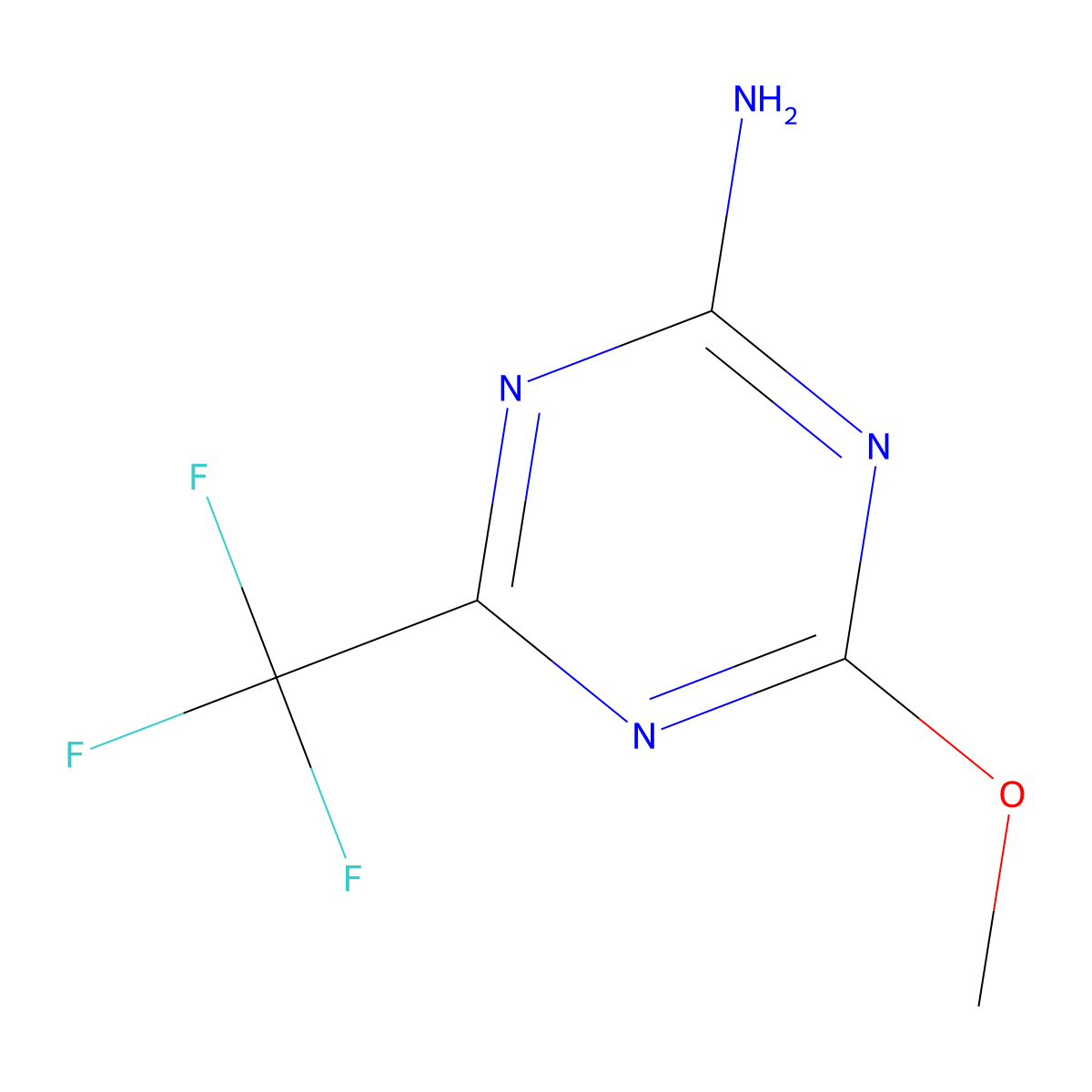 4-Methoxy-6-(trifluoromethyl)-1,3,5-triazin-2-amine molecular structure, CAS 5311-05-7