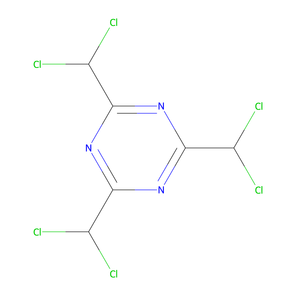s-Triazine, 2,4,6-tris(dichloromethyl)- molecular structure, CAS 5311-21-7