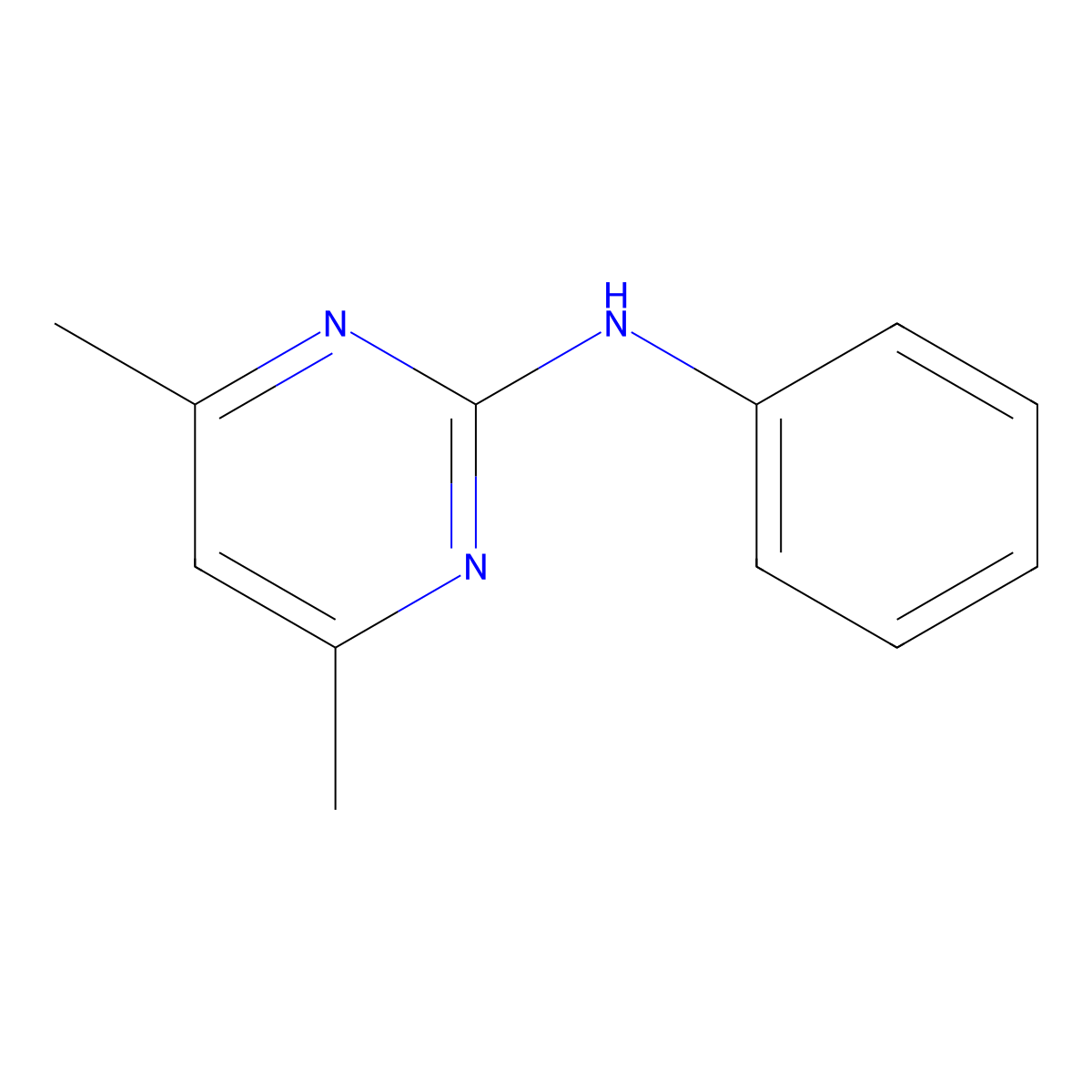 Pyrimethanil molecular structure, CAS 53112-28-0