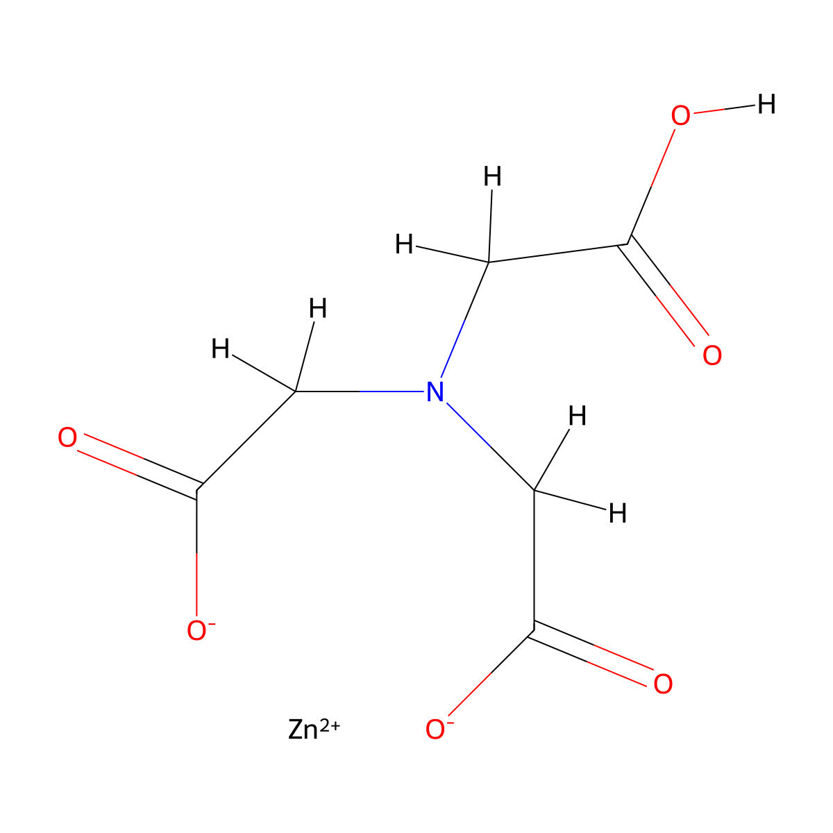 Zinc nitrilotriacetate molecular structure, CAS 53113-57-8