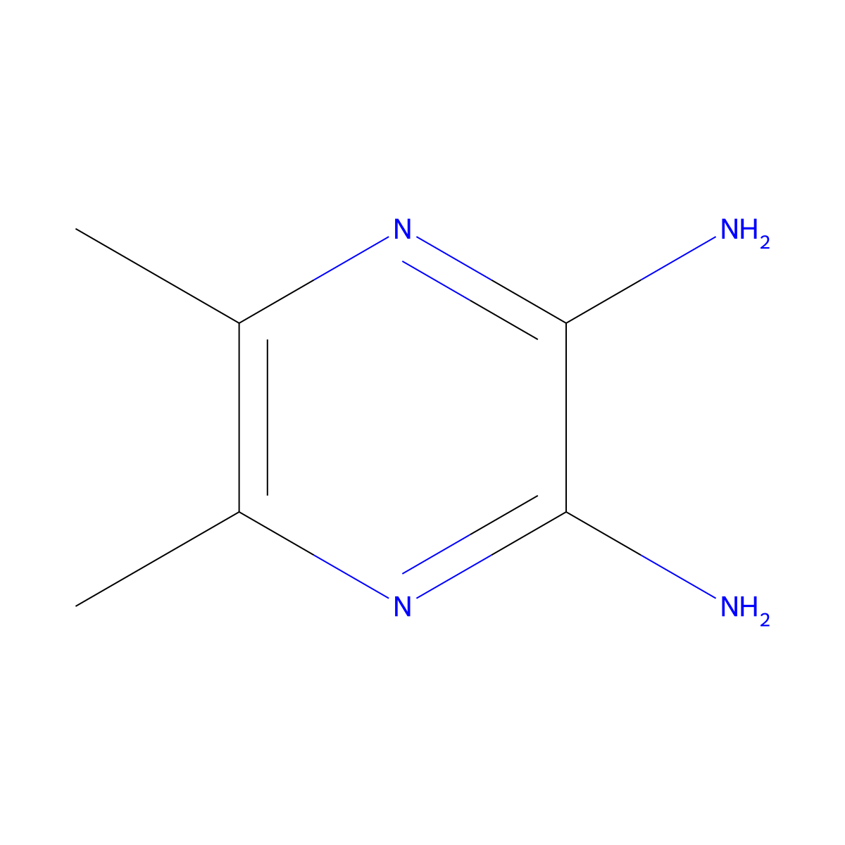 5,6-Dimethylpyrazine-2,3-diamine molecular structure, CAS 53114-83-3