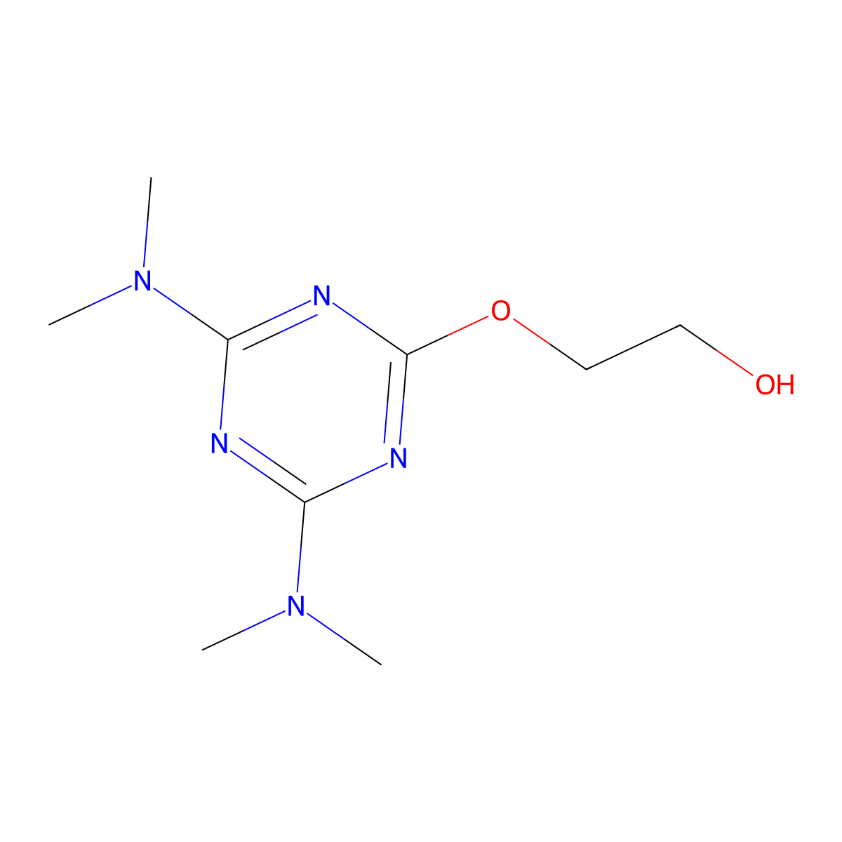 2-[[4,6-Bis(dimethylamino)-1,3,5-triazin-2-yl]oxy]ethanol molecular structure, CAS 53115-47-2