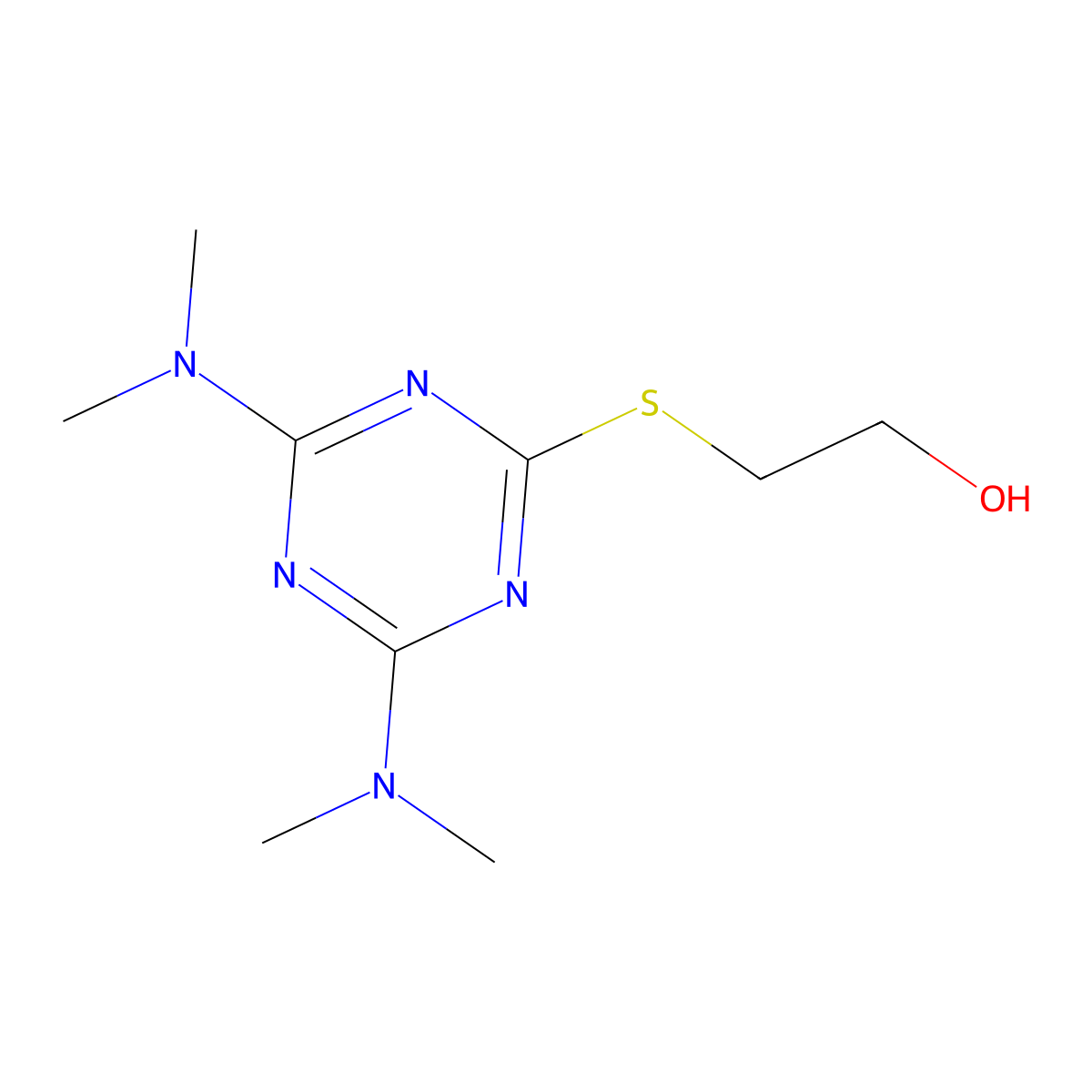 2-[[4,6-Bis(dimethylamino)-1,3,5-triazin-2-yl]sulfanyl]ethanol molecular structure, CAS 53115-52-9