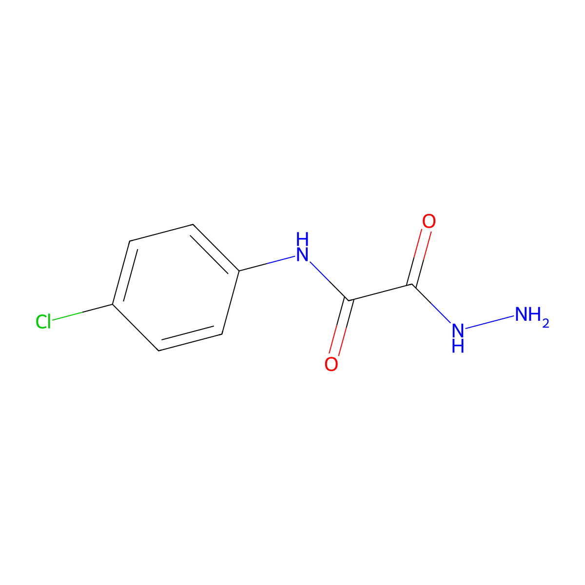 N-(4-chlorophenyl)-2-hydrazino-2-oxoacetamide molecular structure, CAS 53117-27-4