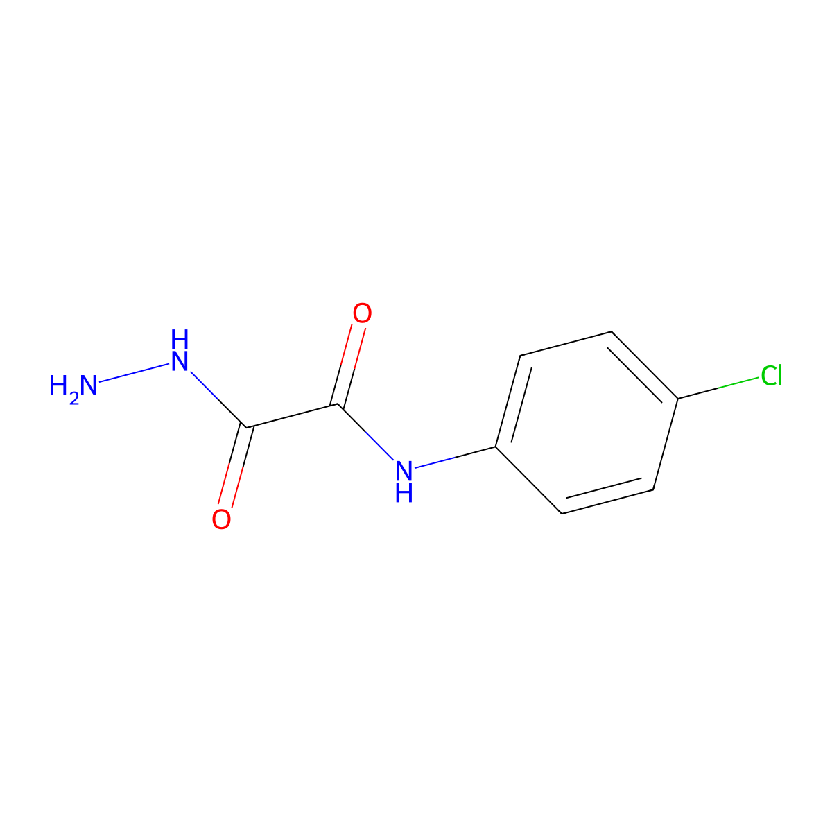 N-(4-chlorophenyl)-2-hydrazino-2-oxoacetamide molecular structure, CAS 53117-27-4