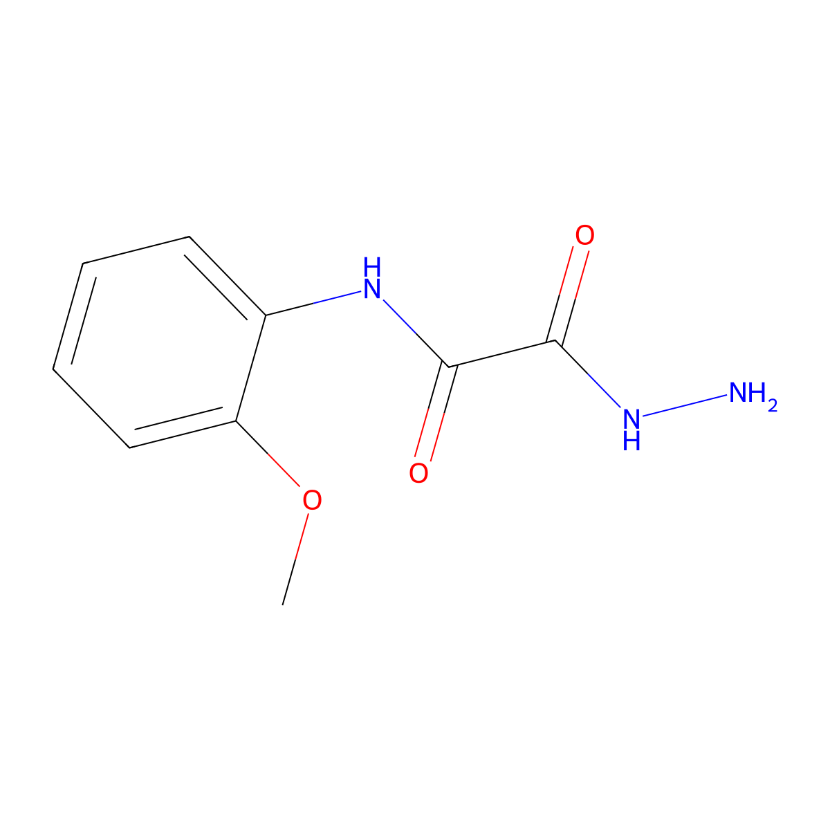 2-((2-Methoxyphenyl)amino)-2-oxoacetic acid hydrazide molecular structure, CAS 53117-28-5