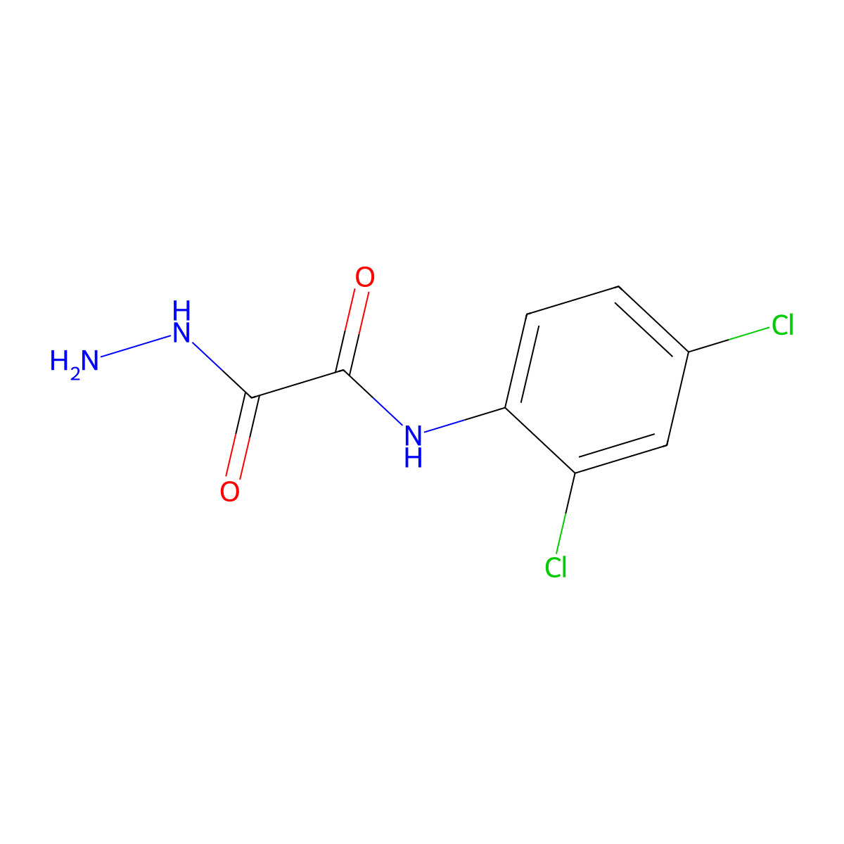 N-(2,4-dichlorophenyl)-2-hydrazino-2-oxoacetamide molecular structure, CAS 53117-31-0