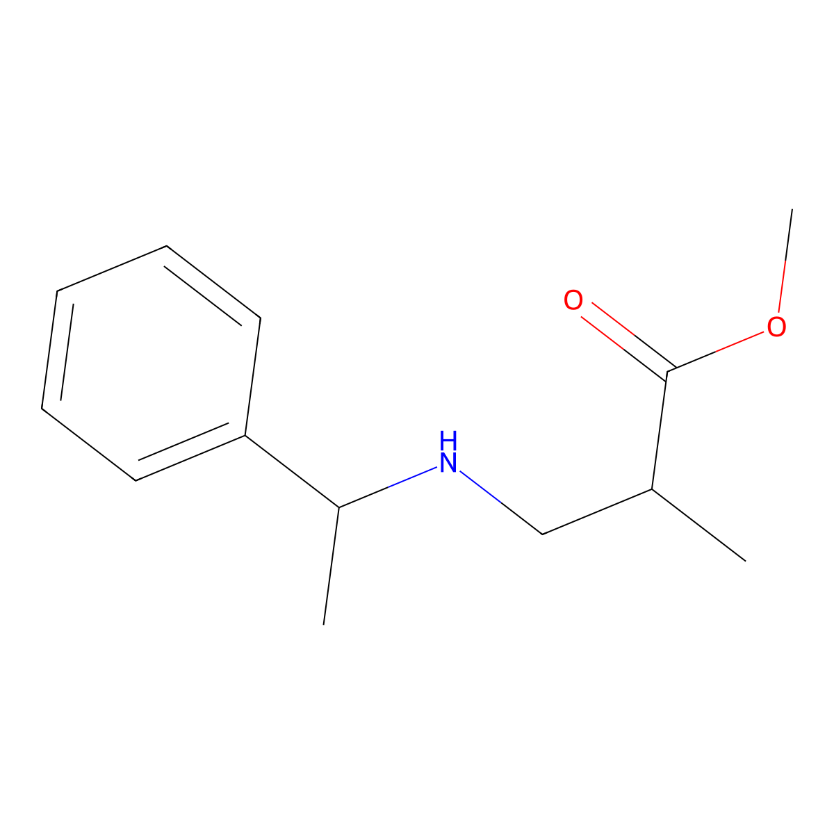 Methyl 2-methyl-3-[(1-phenylethyl)amino]propanoate molecular structure, CAS 53118-66-4