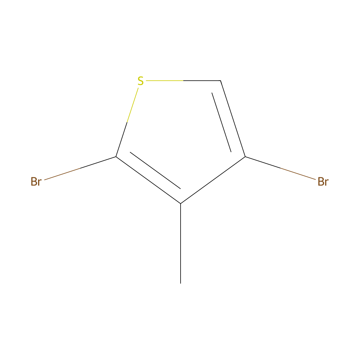 2,4-Dibromo-3-methylthiophene molecular structure, CAS 53119-66-7