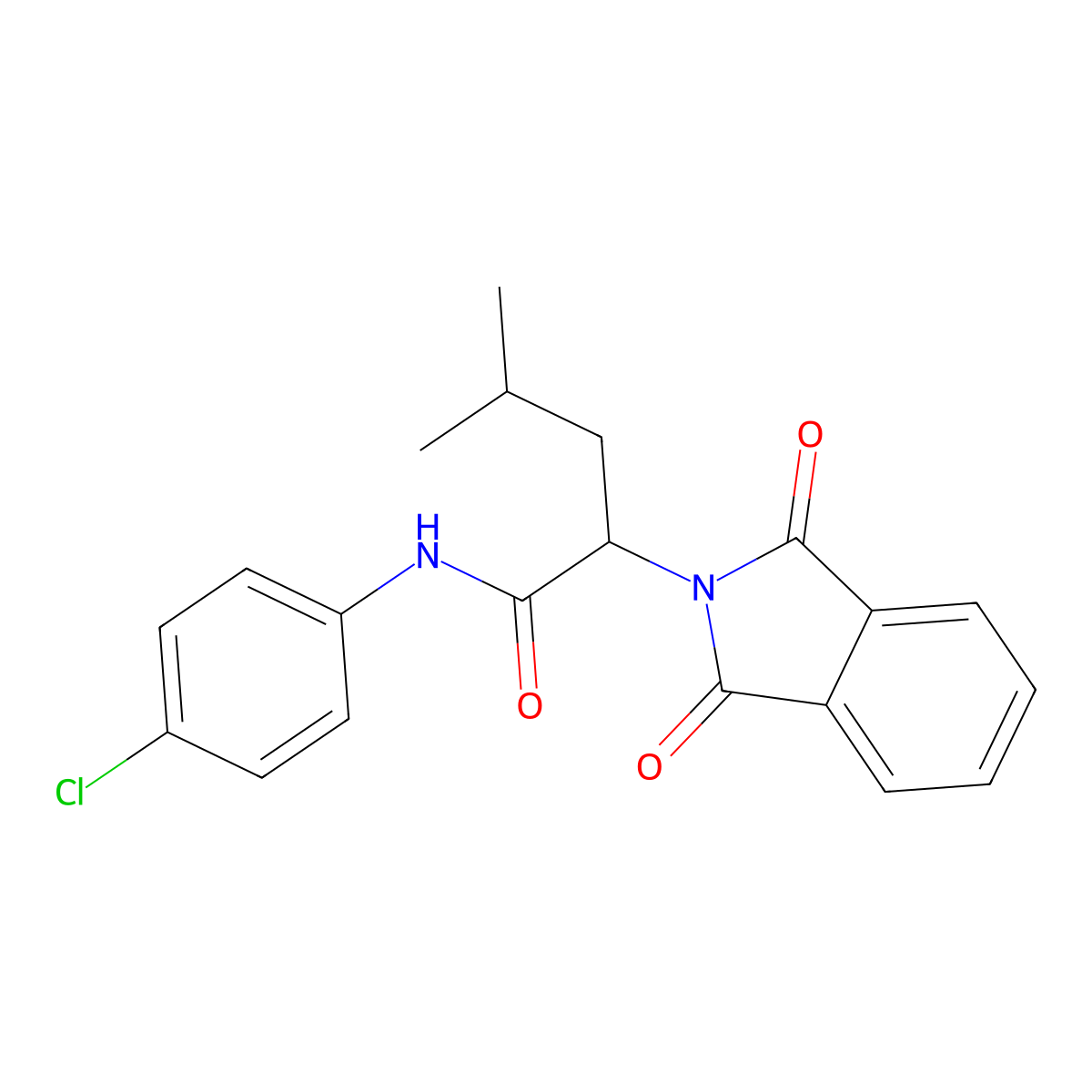 N-(4-chlorophenyl)-2-(1,3-dioxo-1,3-dihydro-2H-isoindol-2-yl)-4-methylpentanamide molecular structure, CAS 5312-11-8