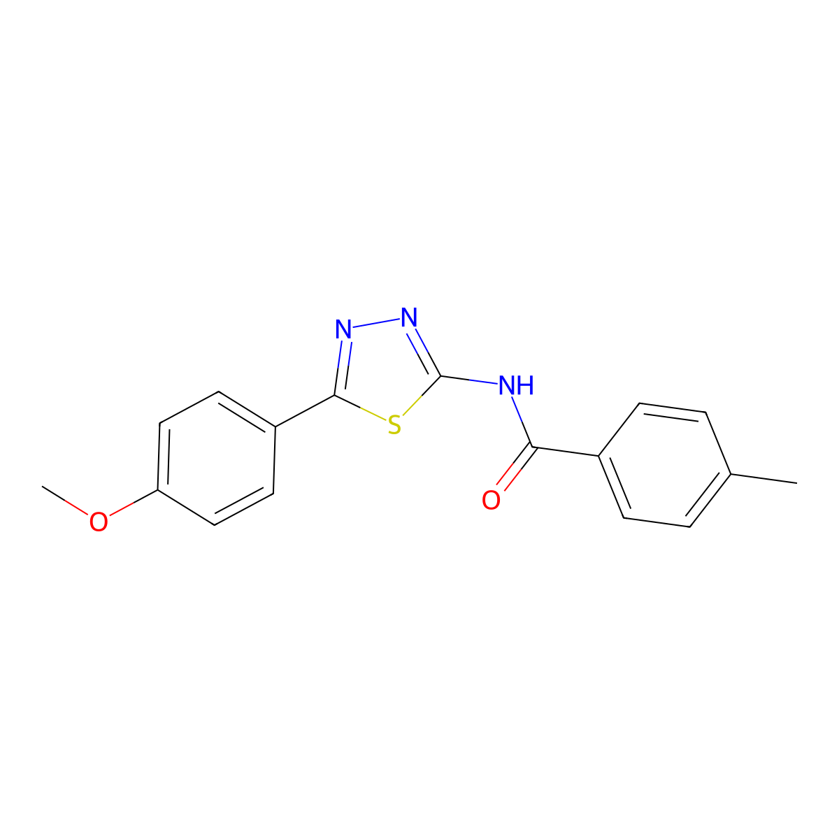 n-[5-(4-Methoxyphenyl)-1,3,4-thiadiazol-2-yl]-4-methylbenzamide molecular structure, CAS 5312-22-1