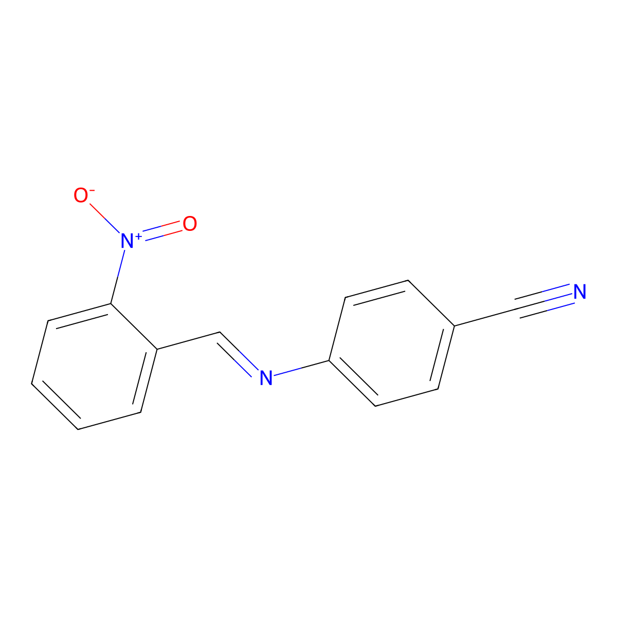 4-[(2-Nitrophenyl)methylideneamino]benzonitrile molecular structure, CAS 5312-49-2