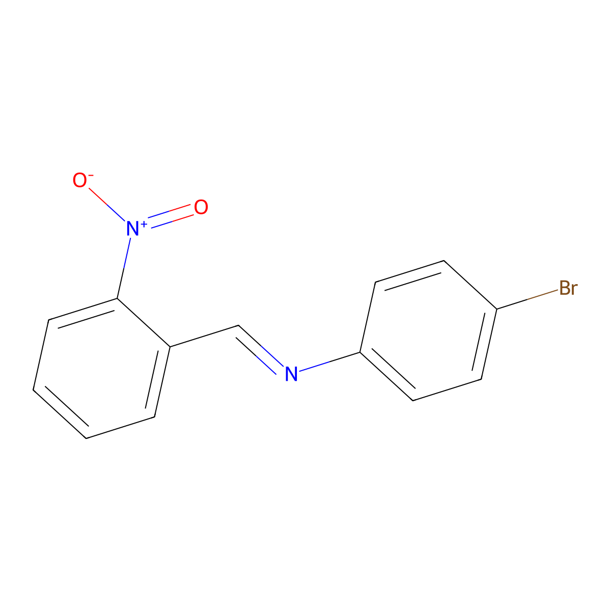 N-(4-bromophenyl)-1-(2-nitrophenyl)methanimine molecular structure, CAS 5312-79-8