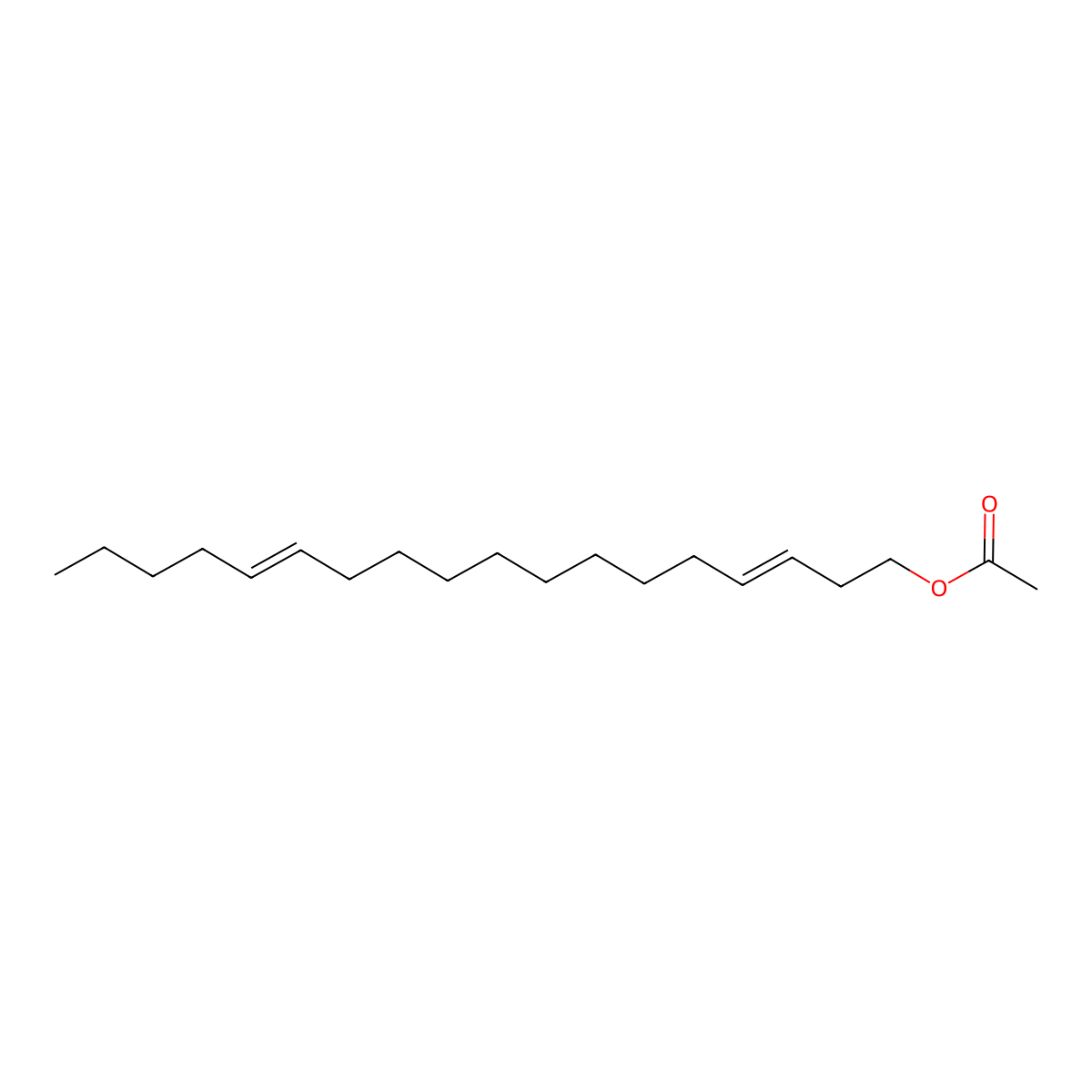 Octadecadienyl acetate, (3E,13Z)- molecular structure, CAS 53120-26-6