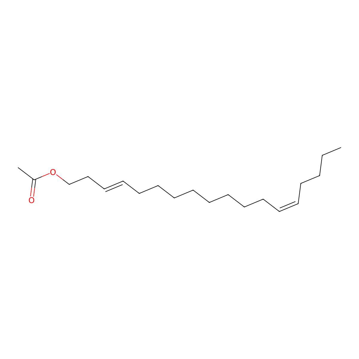 Octadecadienyl acetate, (3E,13Z)- molecular structure, CAS 53120-26-6