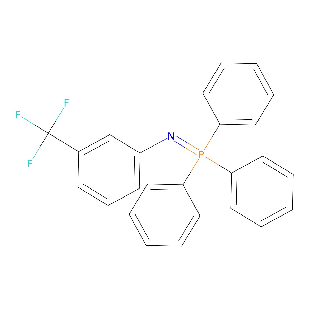 Benzenamine, 3-(trifluoromethyl)-N-(triphenylphosphoranylidene)- molecular structure, CAS 53120-48-2