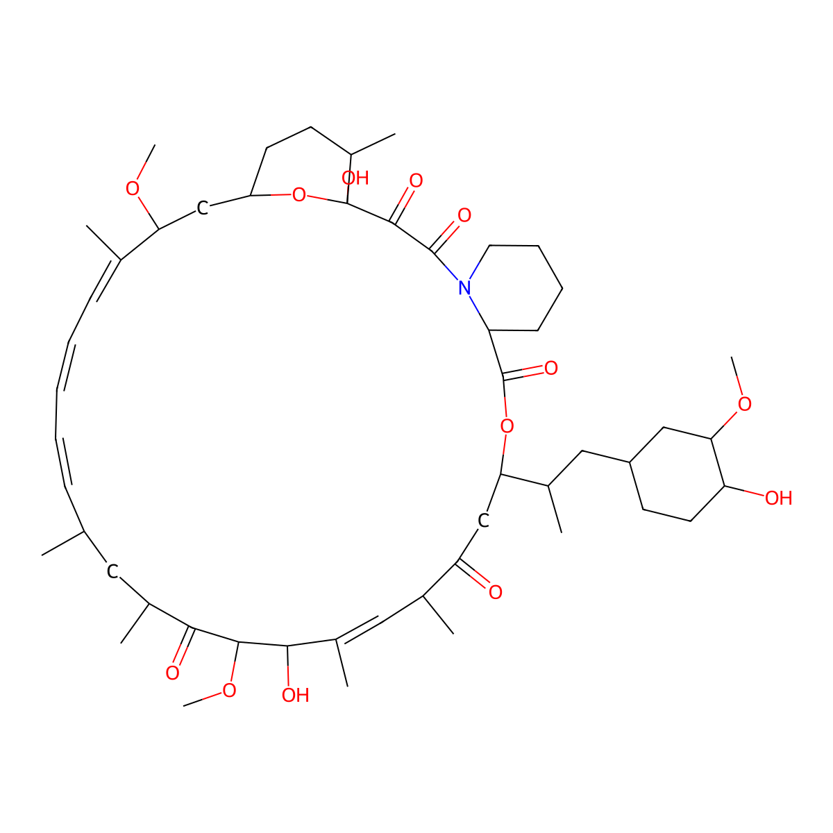 Sirolimus molecular structure, CAS 53123-88-9