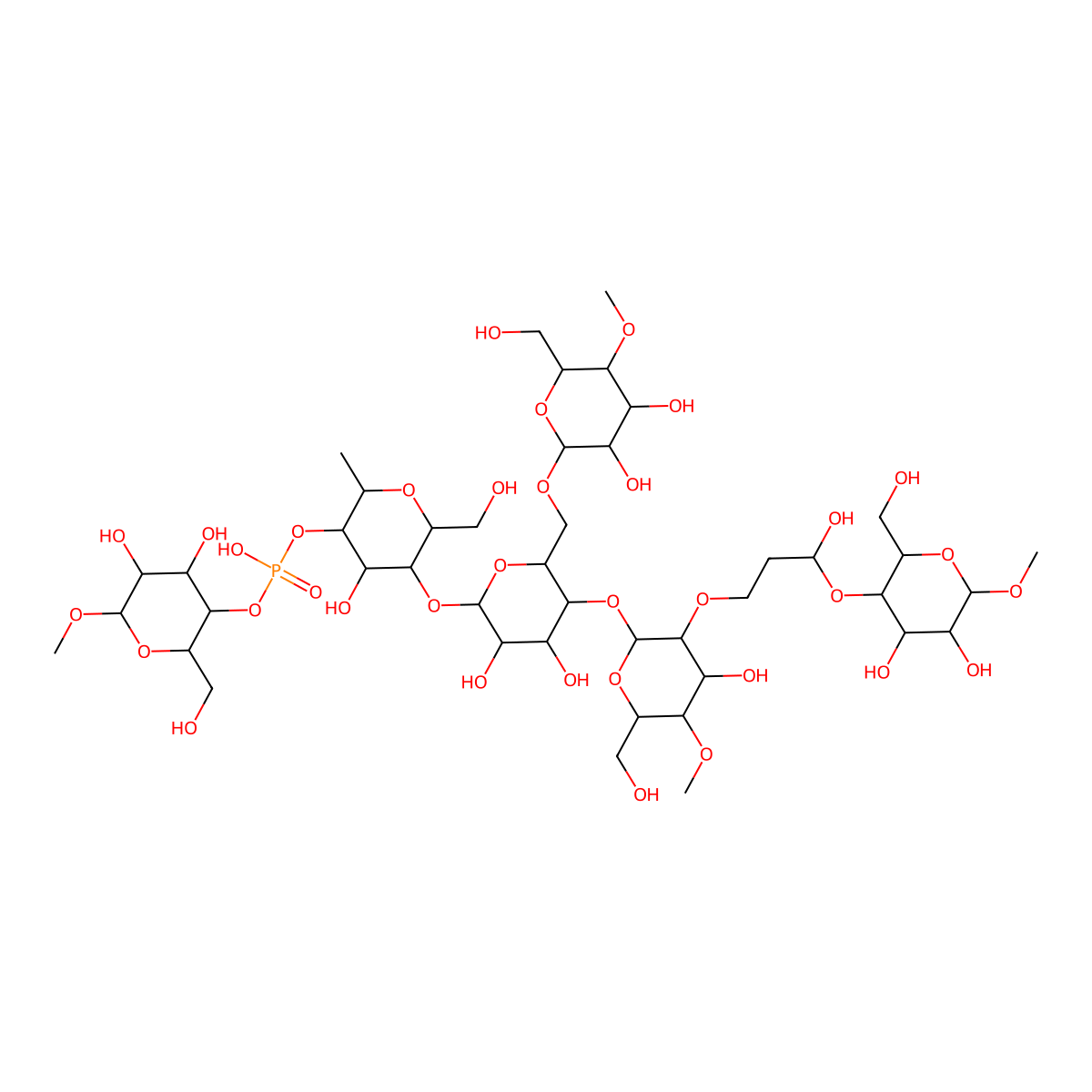 Hydroxypropyl distarch phosphate molecular structure, CAS 53124-00-8