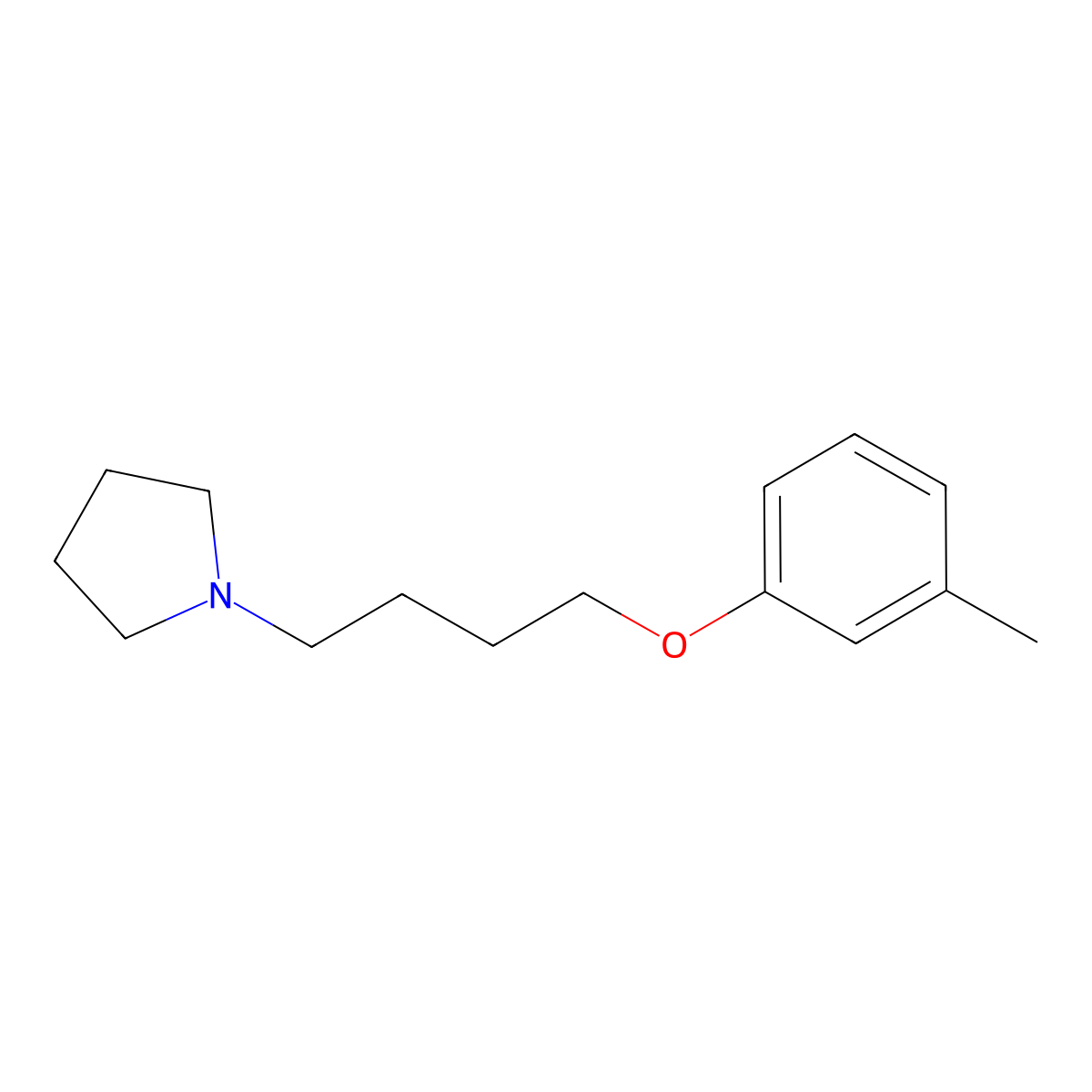 1-[4-(3-Methylphenoxy)butyl]pyrrolidine molecular structure, CAS 5313-18-8