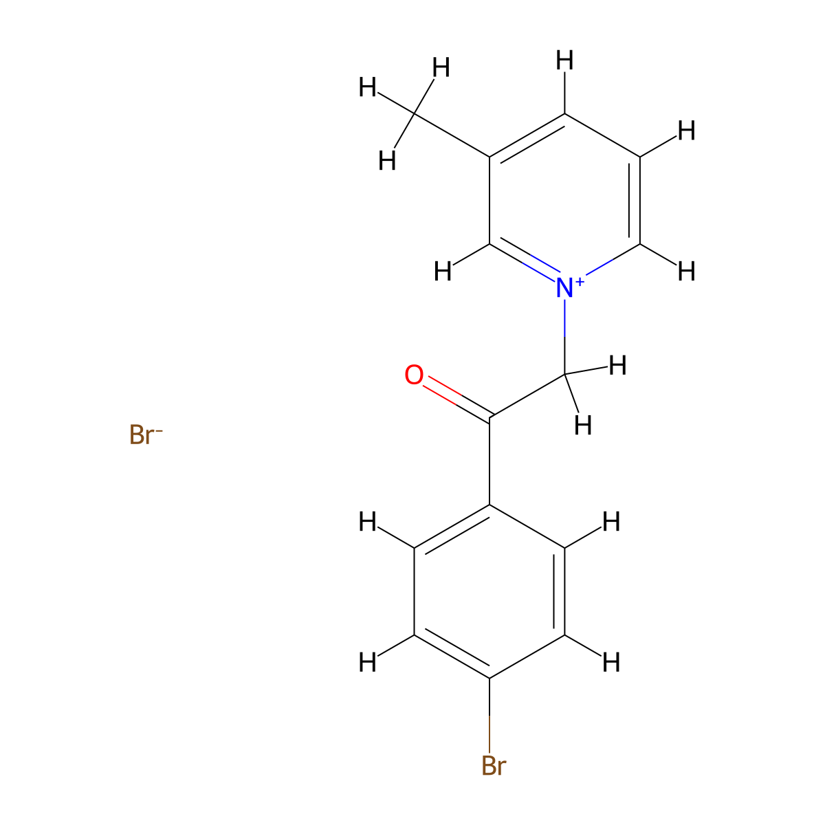 1-[2-(4-Bromophenyl)-2-oxoethyl]-3-methylpyridinium bromide molecular structure, CAS 5313-81-5