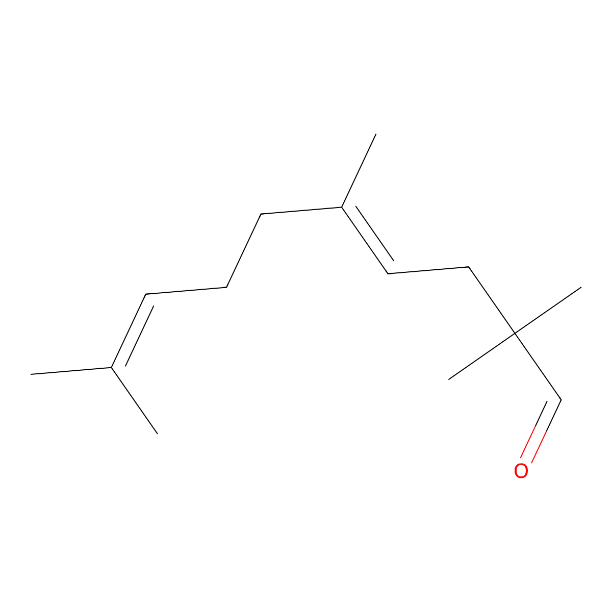 2,2,5,9-Tetramethyldeca-4,8-dienal molecular structure, CAS 53131-20-7