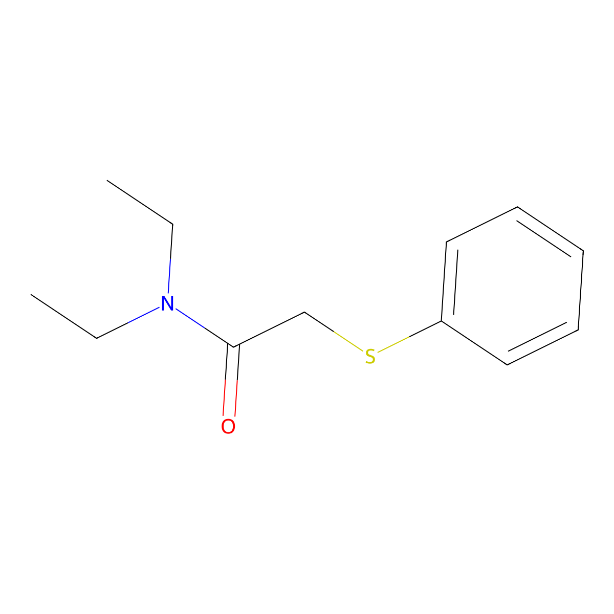Acetamide, N,N-diethyl-2-(phenylthio)- molecular structure, CAS 53136-40-6