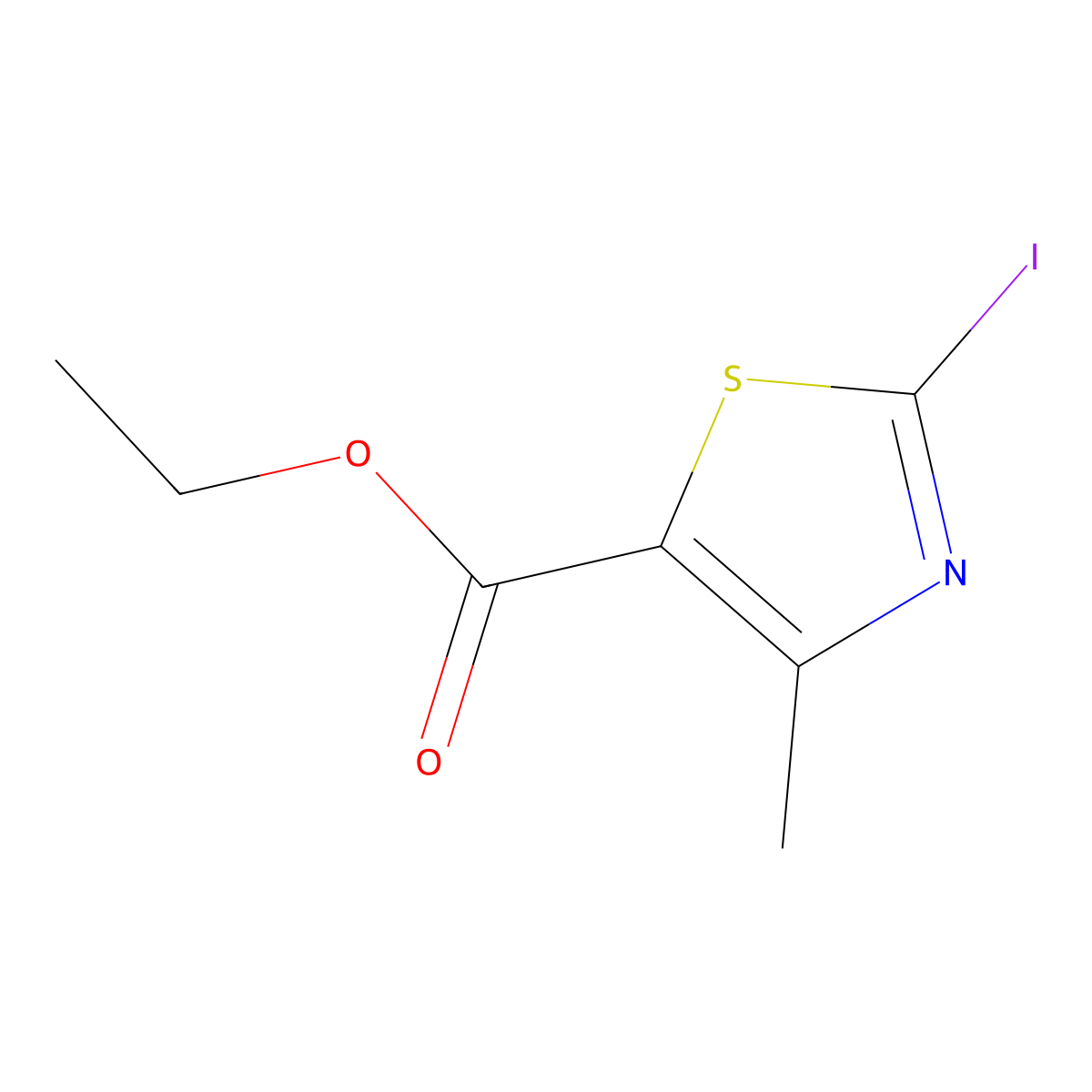 Ethyl 2-iodo-4-methylthiazole-5-carboxylate molecular structure, CAS 53137-15-8