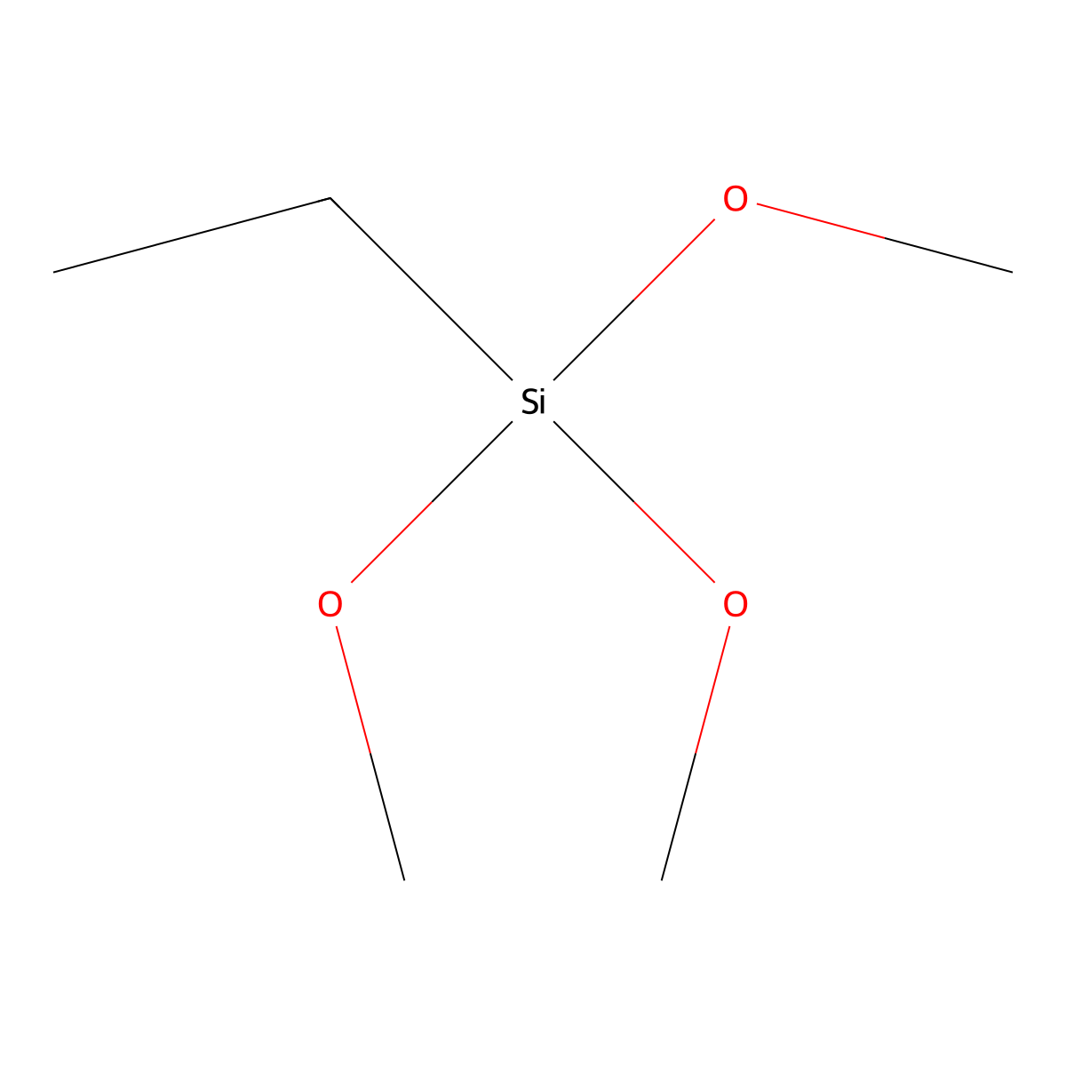 Silane, ethyltrimethoxy- molecular structure, CAS 5314-55-6