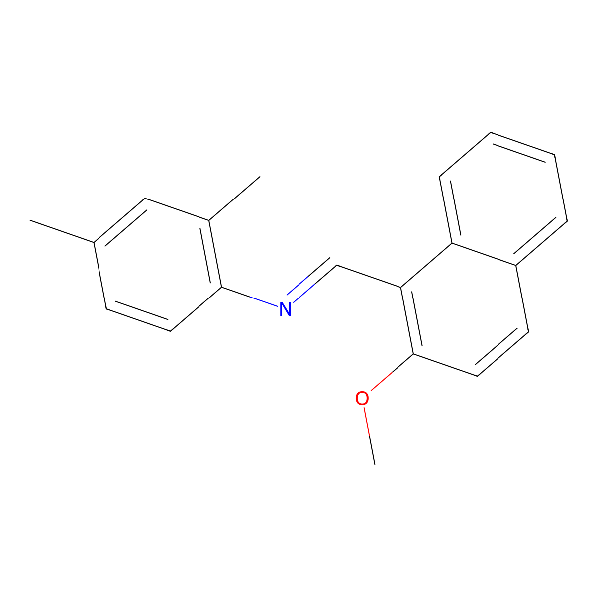 N-(2,4-dimethylphenyl)-1-(2-methoxynaphthalen-1-yl)methanimine molecular structure, CAS 5314-63-6