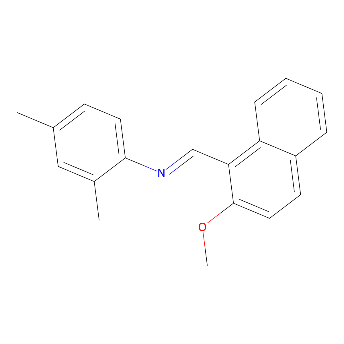 N-(2,4-dimethylphenyl)-1-(2-methoxynaphthalen-1-yl)methanimine molecular structure, CAS 5314-63-6