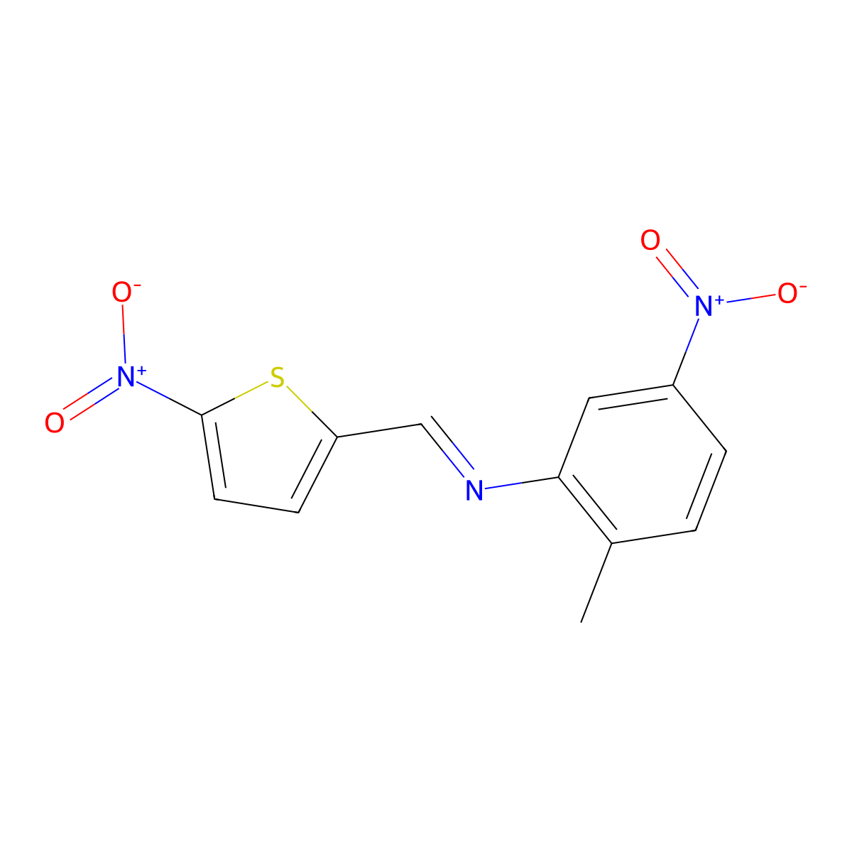(E)-N-(2-Methyl-5-nitrophenyl)-1-(5-nitrothiophen-2-yl)methanimine molecular structure, CAS 5314-72-7