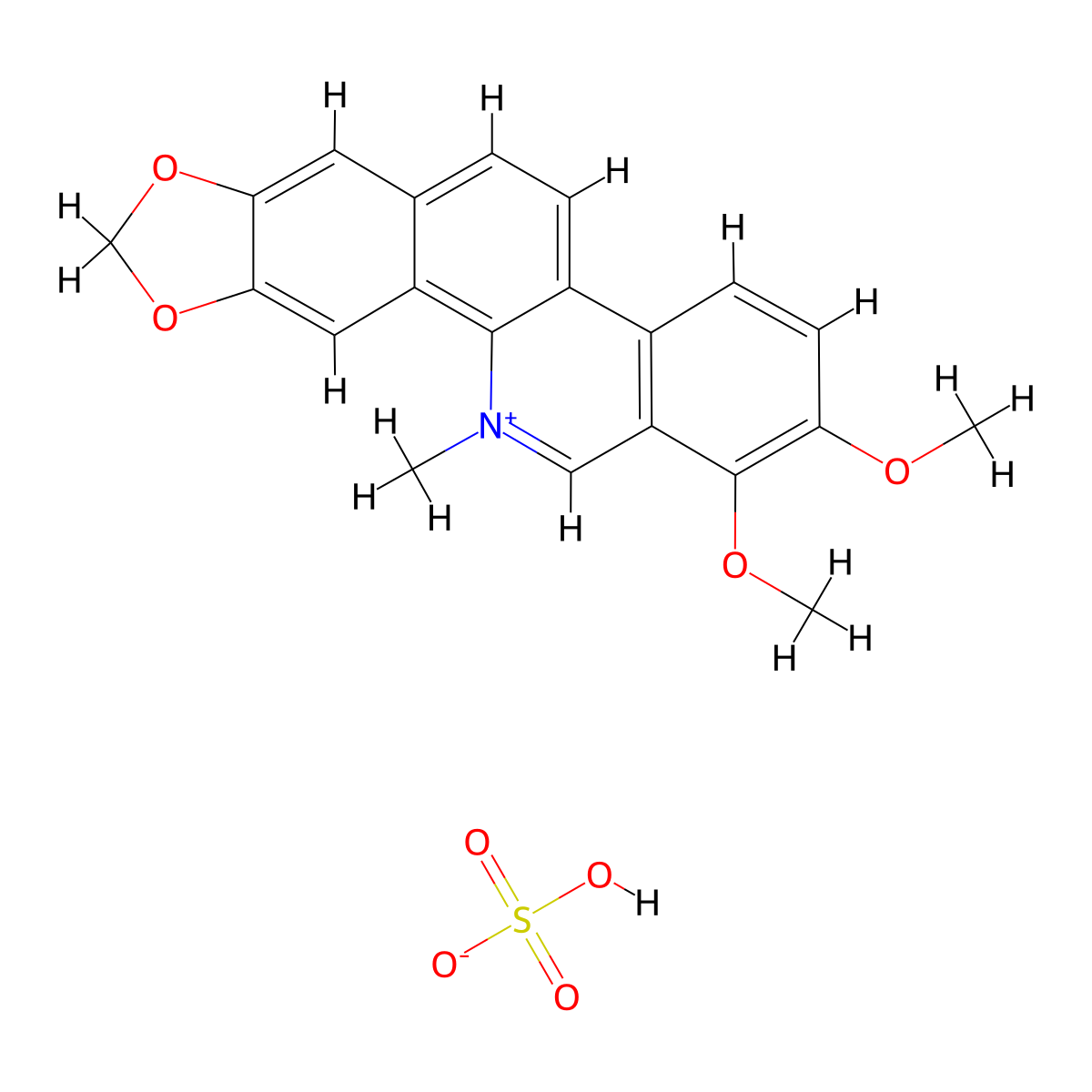 Chelerythrine hydrosulfate molecular structure, CAS 53144-45-9
