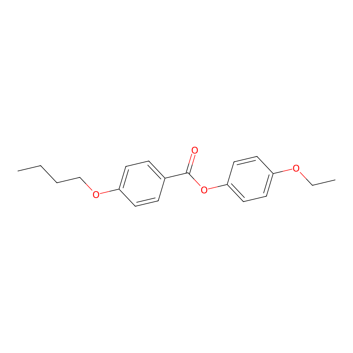 (4-Ethoxyphenyl) 4-butoxybenzoate molecular structure, CAS 53146-63-7