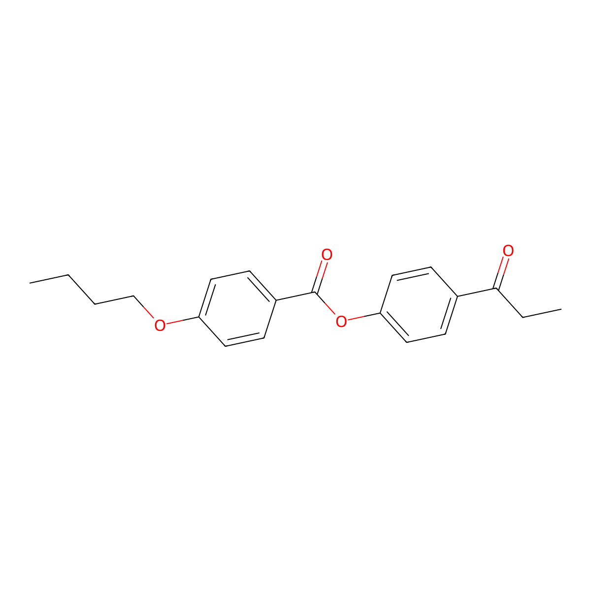 4-Propanoylphenyl 4-butoxybenzoate molecular structure, CAS 53146-65-9