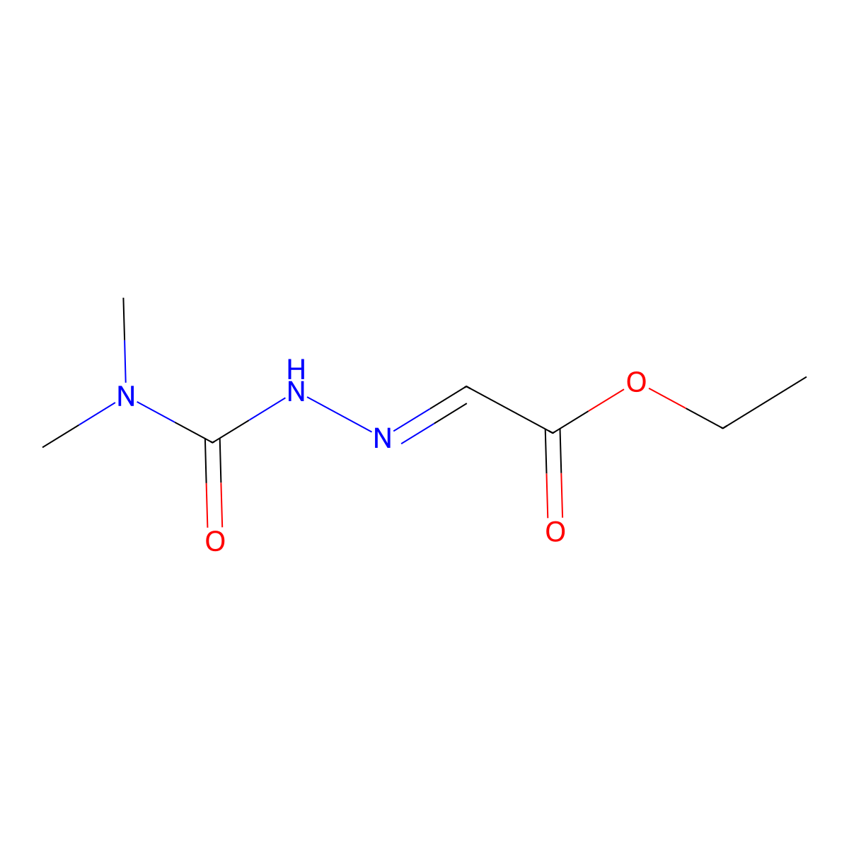 Ethyl (2E)-2-{[(dimethylcarbamoyl)amino]imino}acetate molecular structure, CAS 53147-90-3