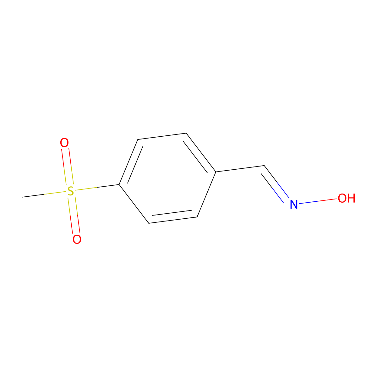 (E)-4-(methylsulfonyl)benzaldehyde oxime molecular structure, CAS 53147-98-1